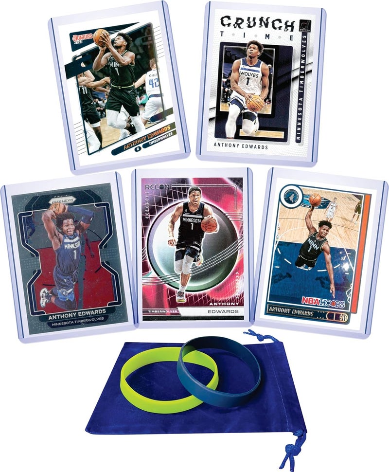 Chaser Anthony Edwards (5) Assorted Basketball Cards Gift Pack - Minnesota Timberwolves - Image 1